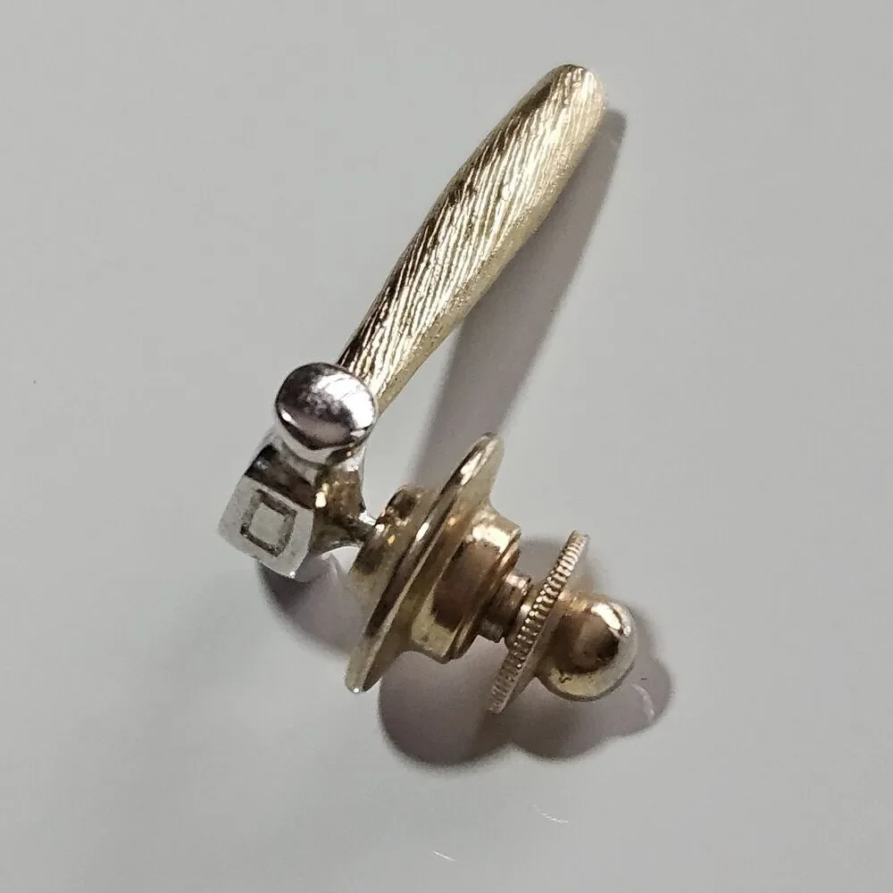 Avon Vintage Hammer Pin Tools Gold & Silver Tone Tie Tack - Picture 8 of 10